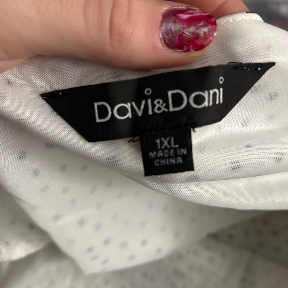 Black Polka Dots on a White Cream V-Neck Midi Dress - Picture 3 of 11